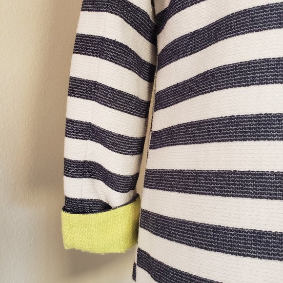 Spring Coat Long Trench Jacket Striped Cuffed - Picture 9 of 12